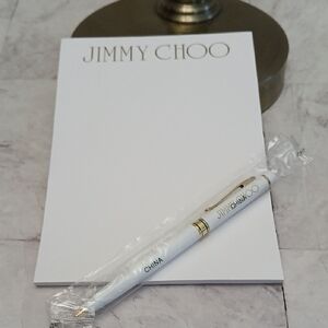 Jimmy Choo White Notepad and Pen